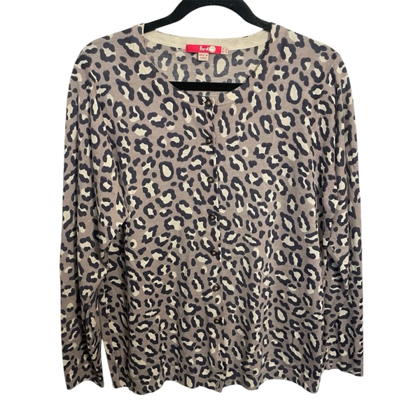Boden Sweaters - Boden 100% wool Animal print button cardigan sweater